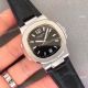 New Patek Philippe Nautilus Watch SS Gray Dial Black Leather Band (4)_th.jpg